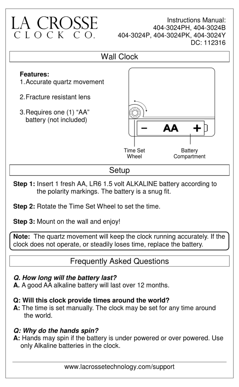 LA CROSSE CLOCK 404-3024PH instruction manual