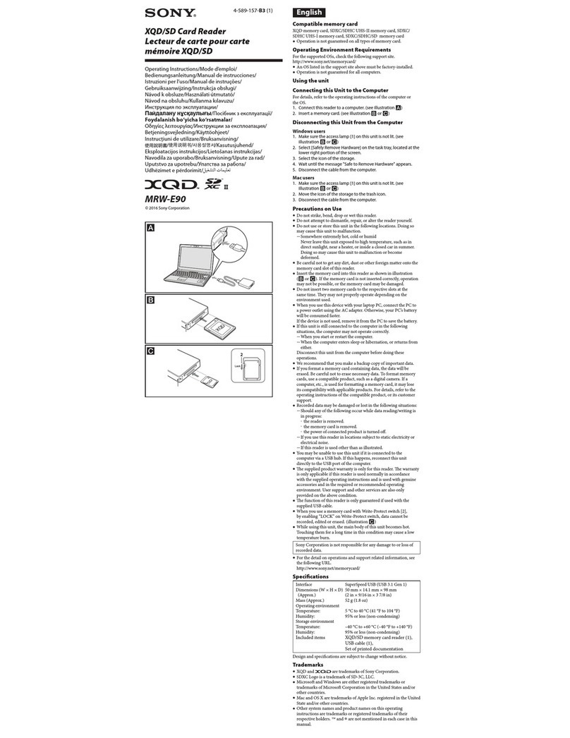 Sony XQD MRW-E90 User manual