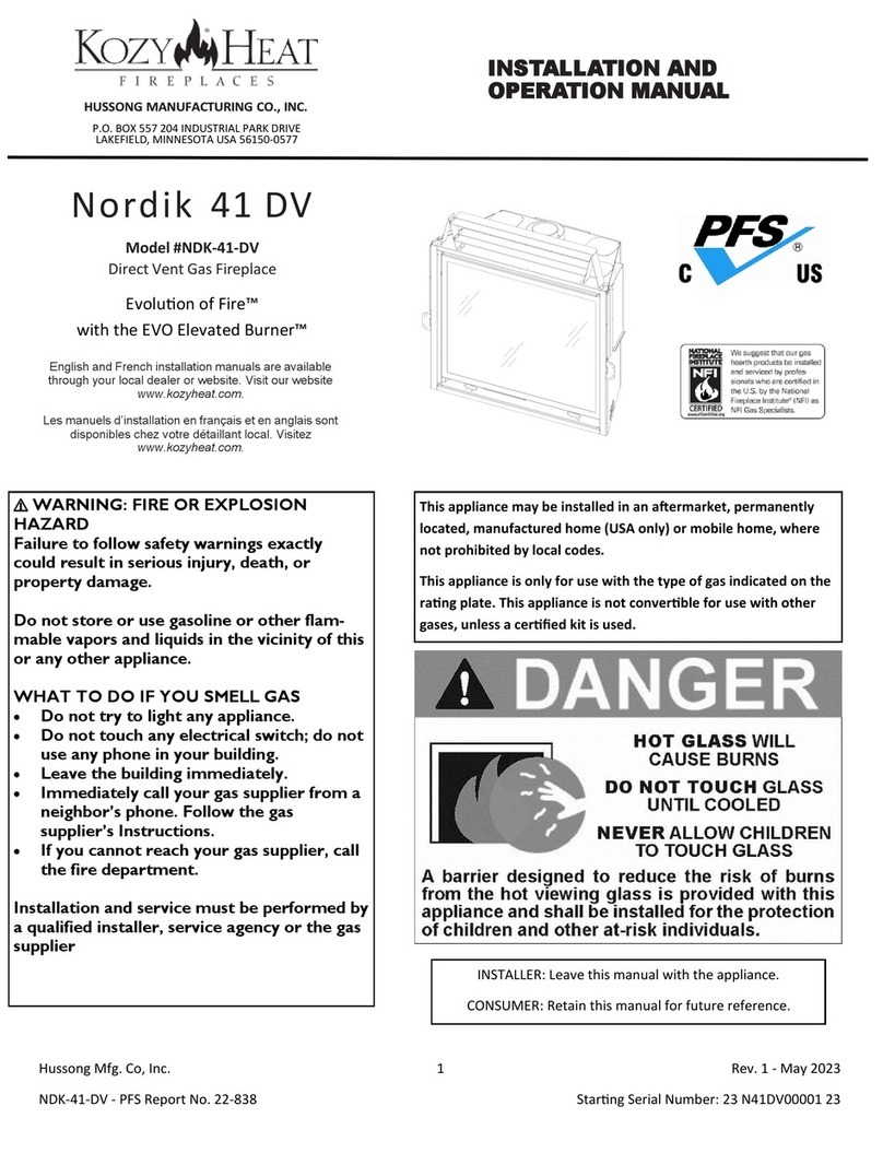 kozy heat Nordik 41 DV Installation and operation manual kozy heat Nordik 41 DV Installation and operation manual