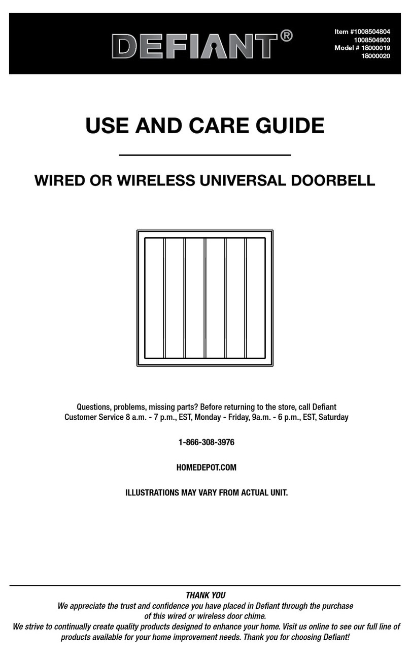Defiant 18000019 Use and care guide