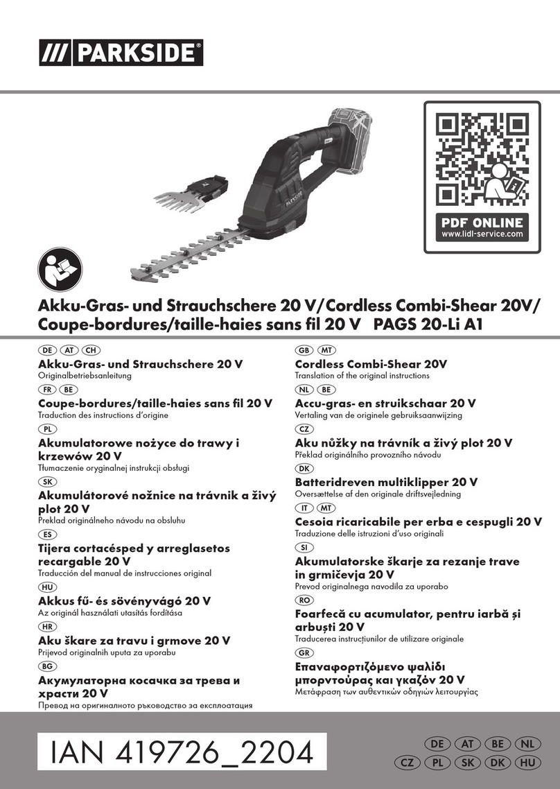 Parkside PAGS 20-Li A1 User manual