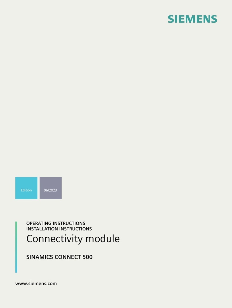 Siemens SINAMICS CONNECT 500 User manual Siemens SINAMICS CONNECT 500 User manual