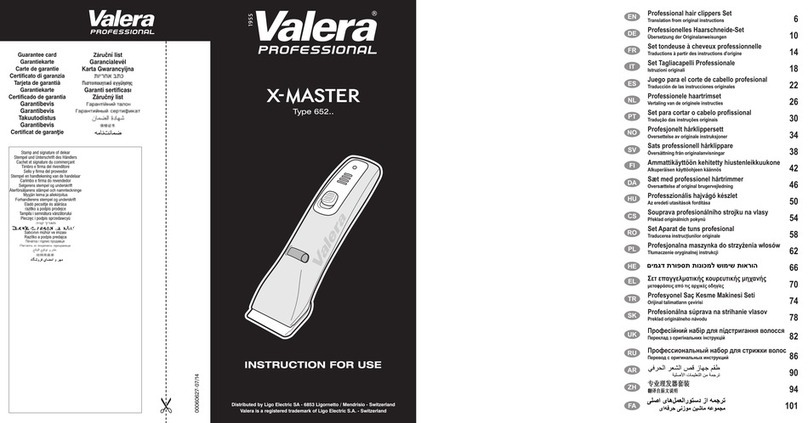 VALERA X-MASTER 652.02 Instructions for use