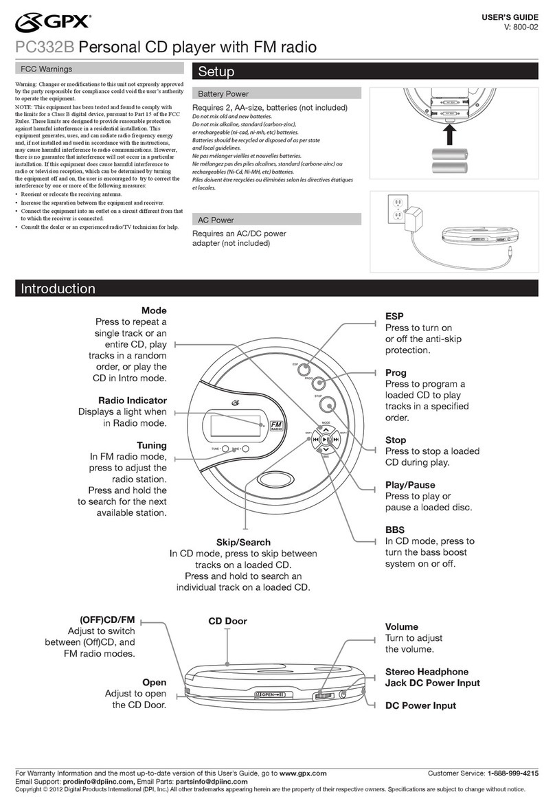 GPX PC332B User manual