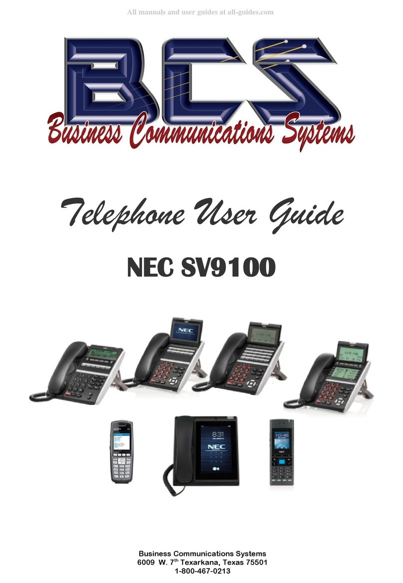 BCS NEC SV9100 user guide