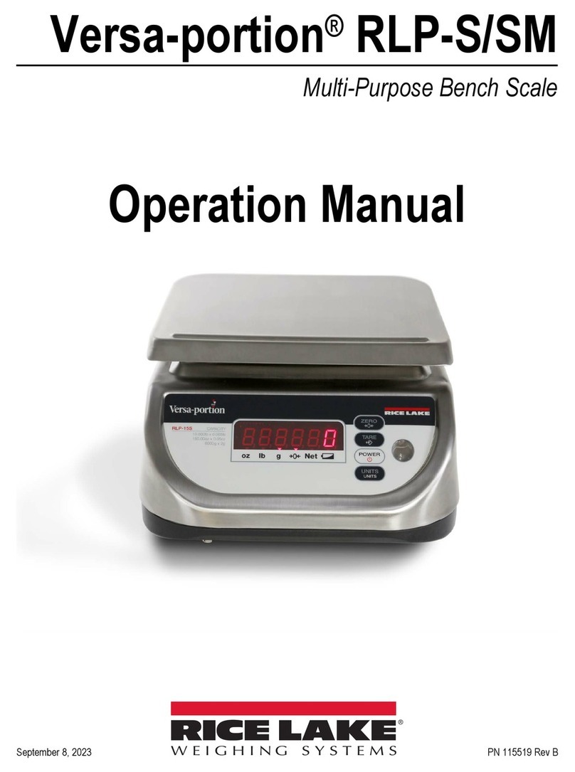 Rice Lake Versa-portion RLP-S User manual
