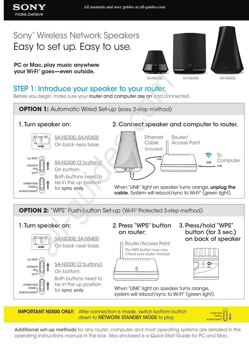 Sony SA-NS300 quick start guide