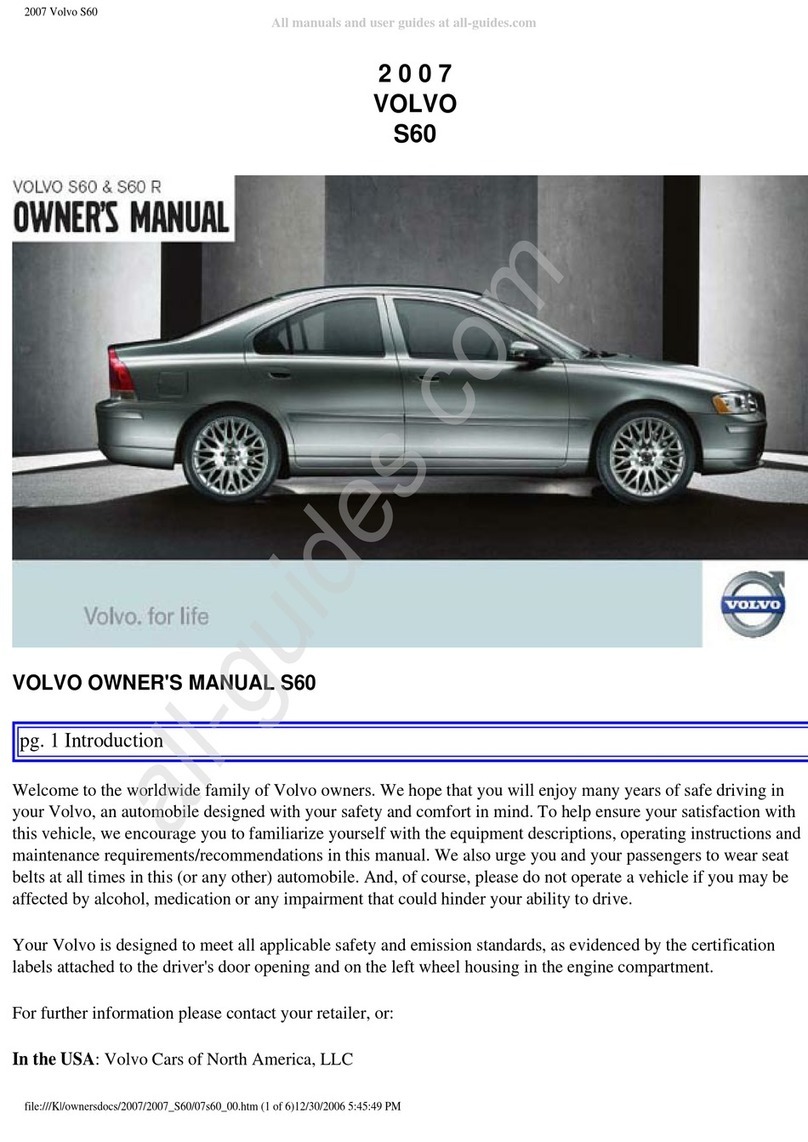 Volvo 2007 S60 owner's manual
