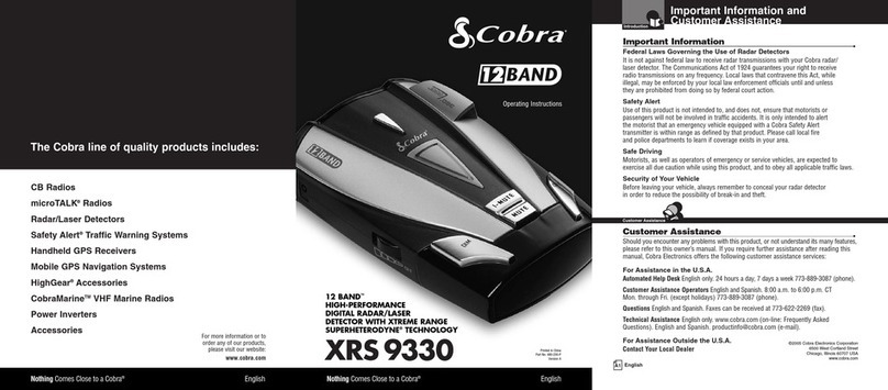 Cobra 12 BAND XRS9330 User manual