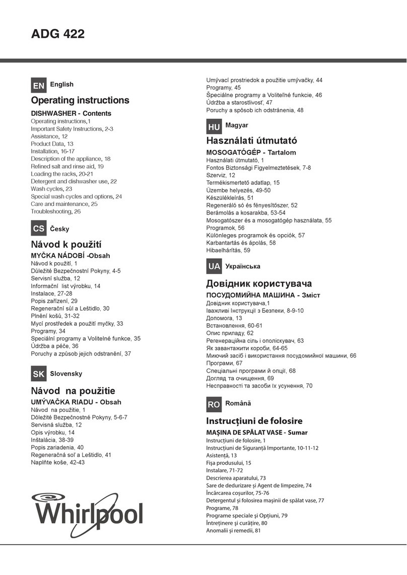 Whirlpool ADG 422 operating instructions