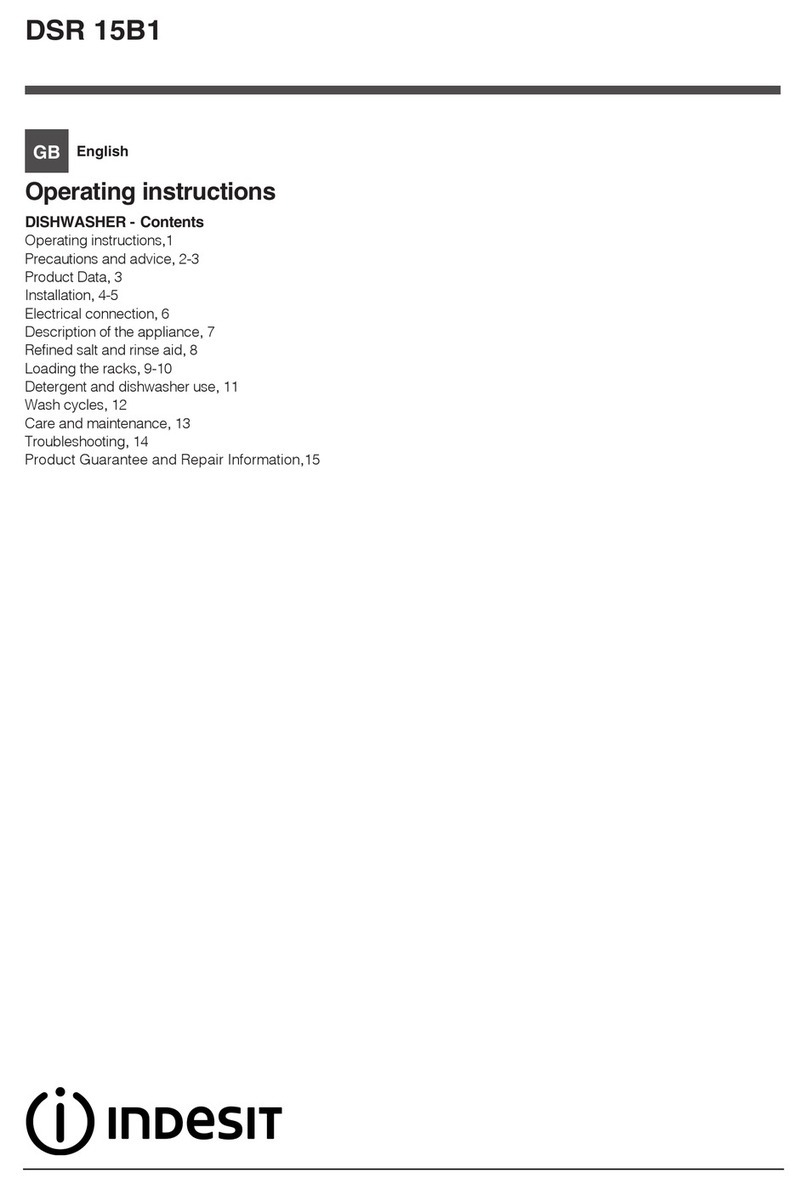 Indesit DSR 15B1 operating instructions
