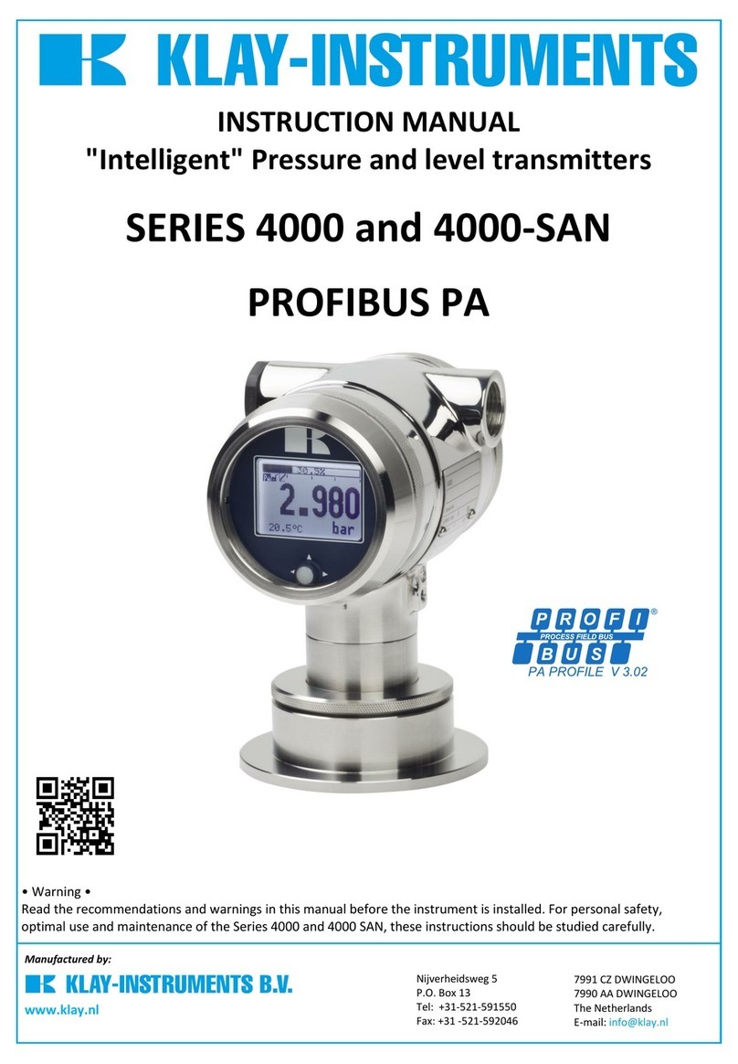 KLAY-INSTRUMENTS PROFIBUS PA 4000 Series User manual KLAY-INSTRUMENTS PROFIBUS PA 4000 Series User manual
