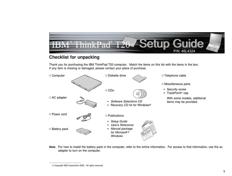 IBM ThinkPad T20 User manual