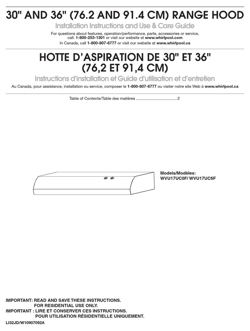 Whirlpool WVU17UC0F Installation Instructions and Use & Care Guide