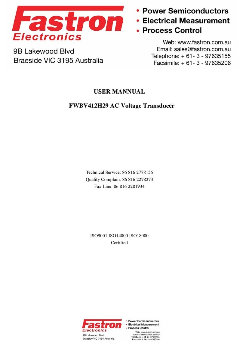 FASTRON. FWBV412H29 user manual