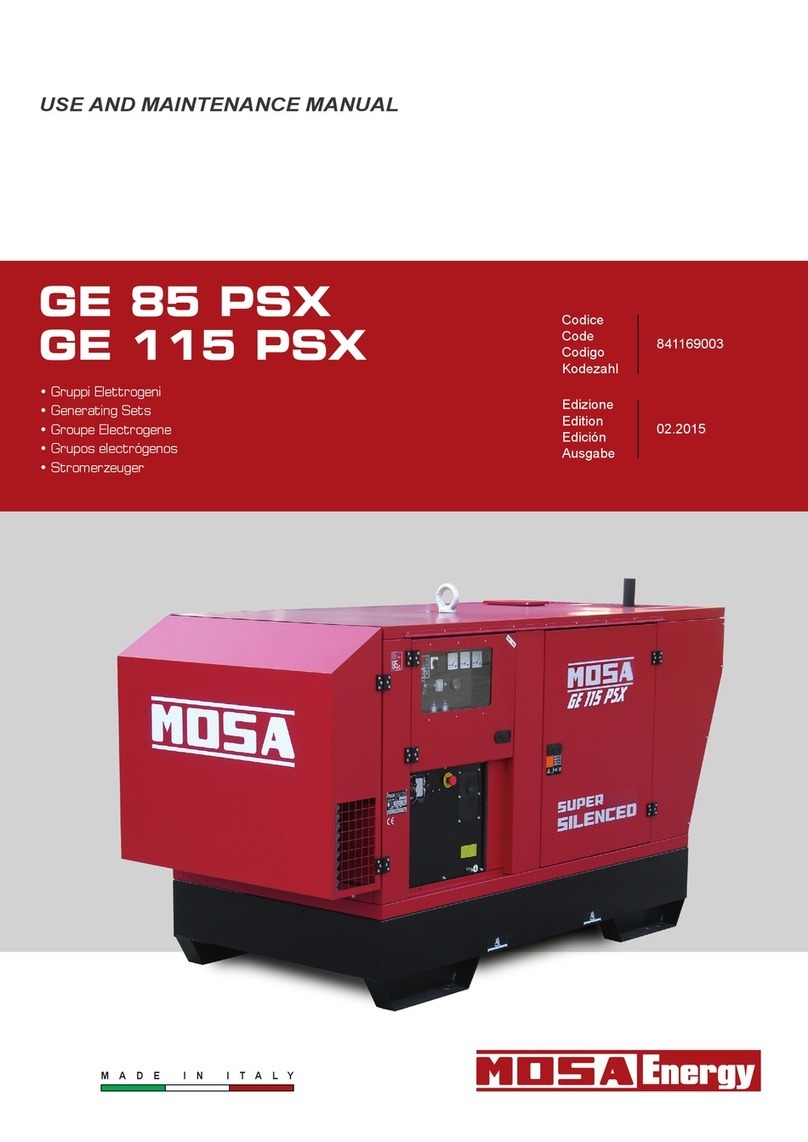Mosa GE 85 PSX User manual