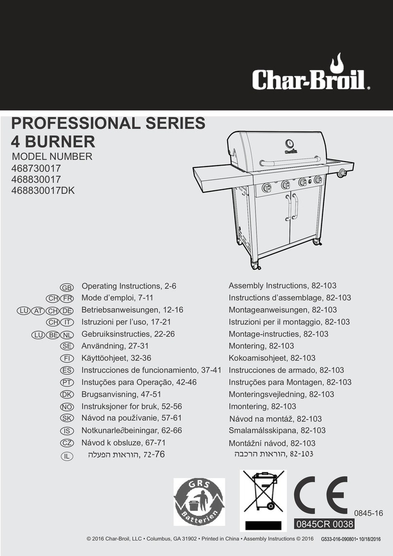 Char-Broil 468730017 operating instructions