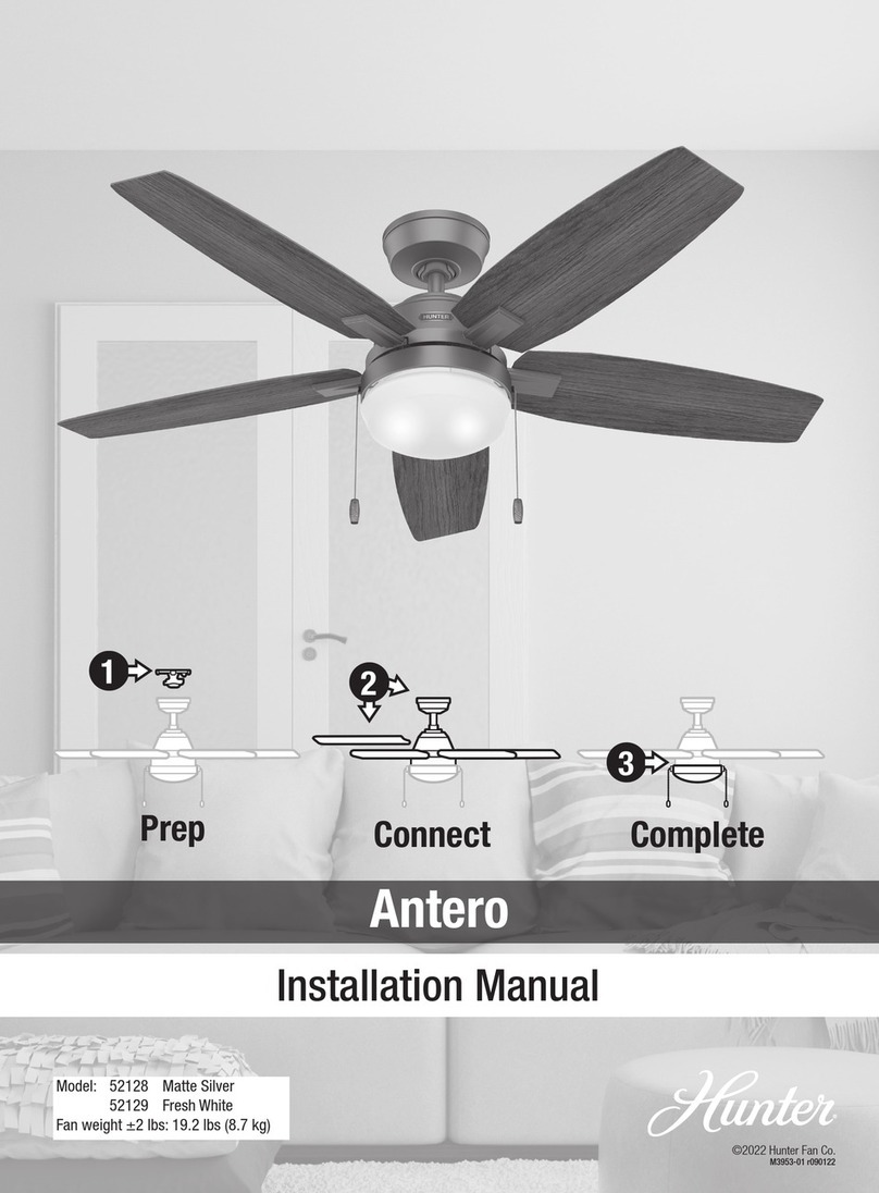 Hunter Antero 52128 installation manual