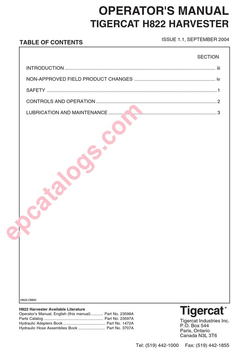 Tigercat H822 HARVESTER User manual