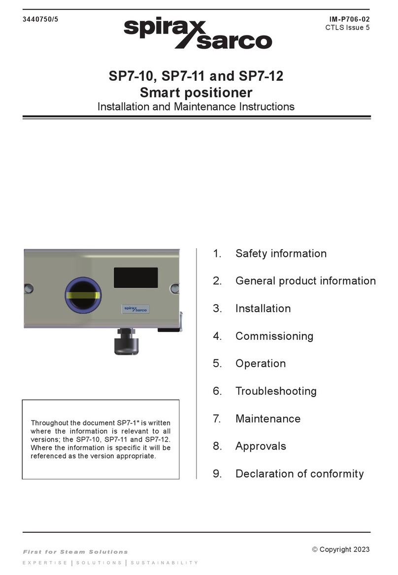 Spirax Sarco SP7-11 User manual