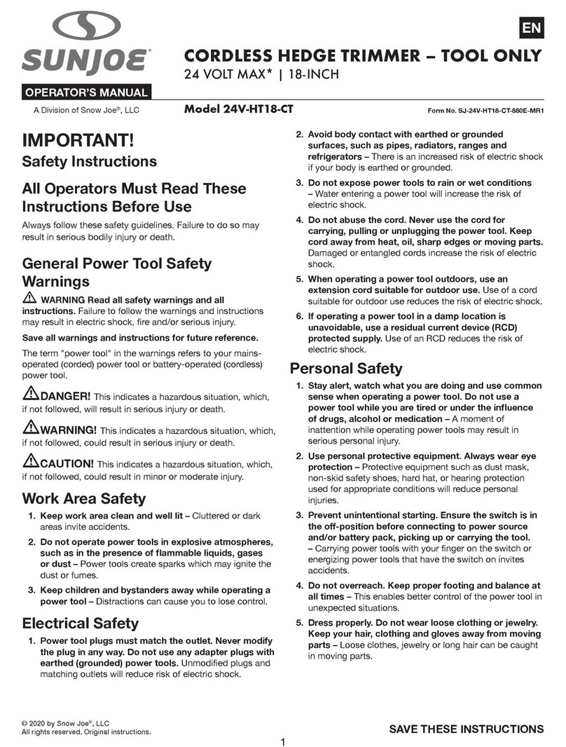 sunjoe 24V-HT18-CT User manual