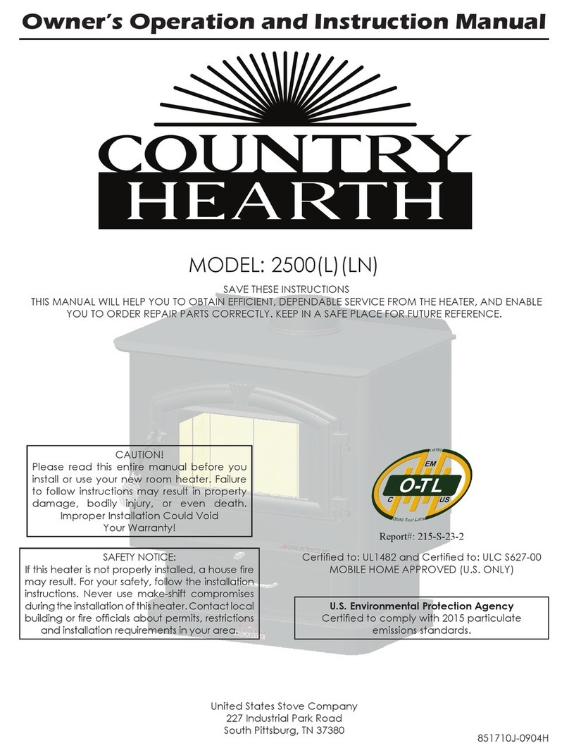 Country Hearth 2500L Owner's operation and instruction manual