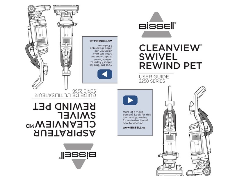 Bissell CLEANVIEW SWIVEL REWIND PET 2258 Series User manual
