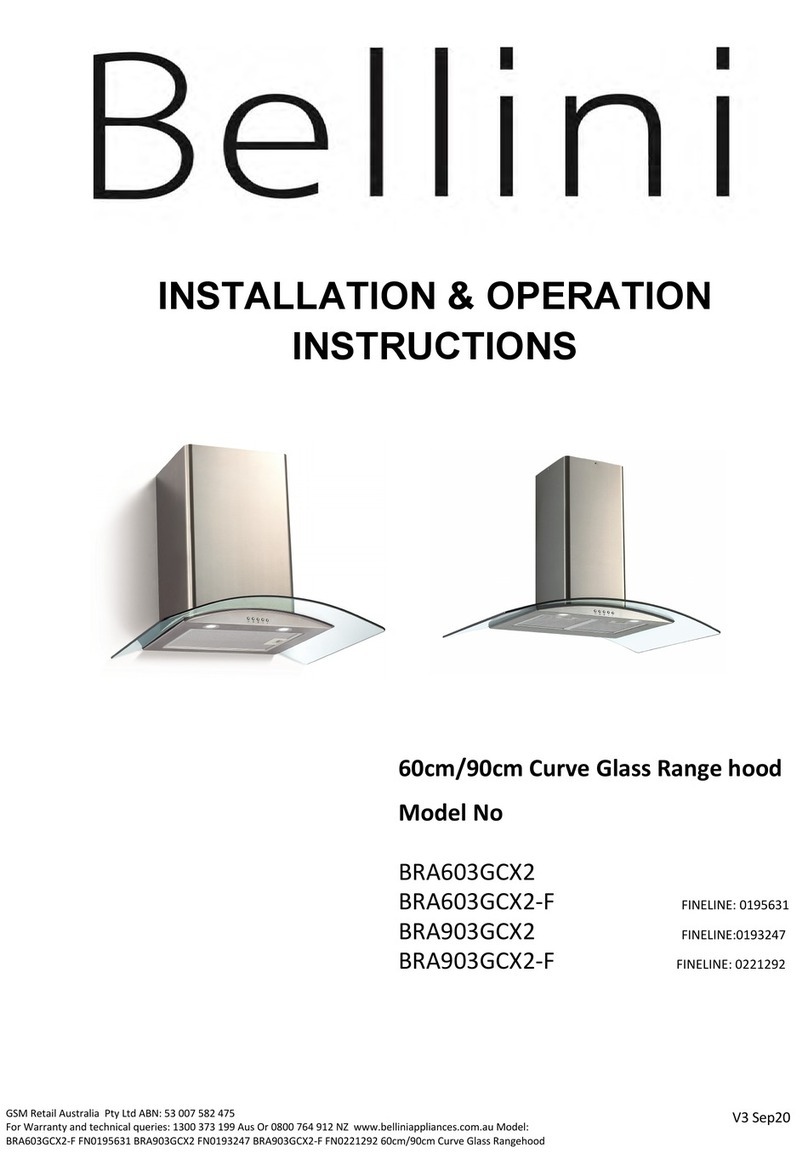 Bellini BRA603GCX2 Installation instructions Bellini BRA603GCX2 Installation instructions