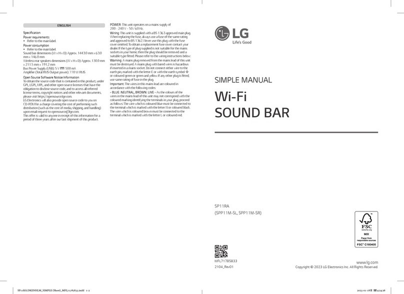 LG SPP11M-SR Specification sheet