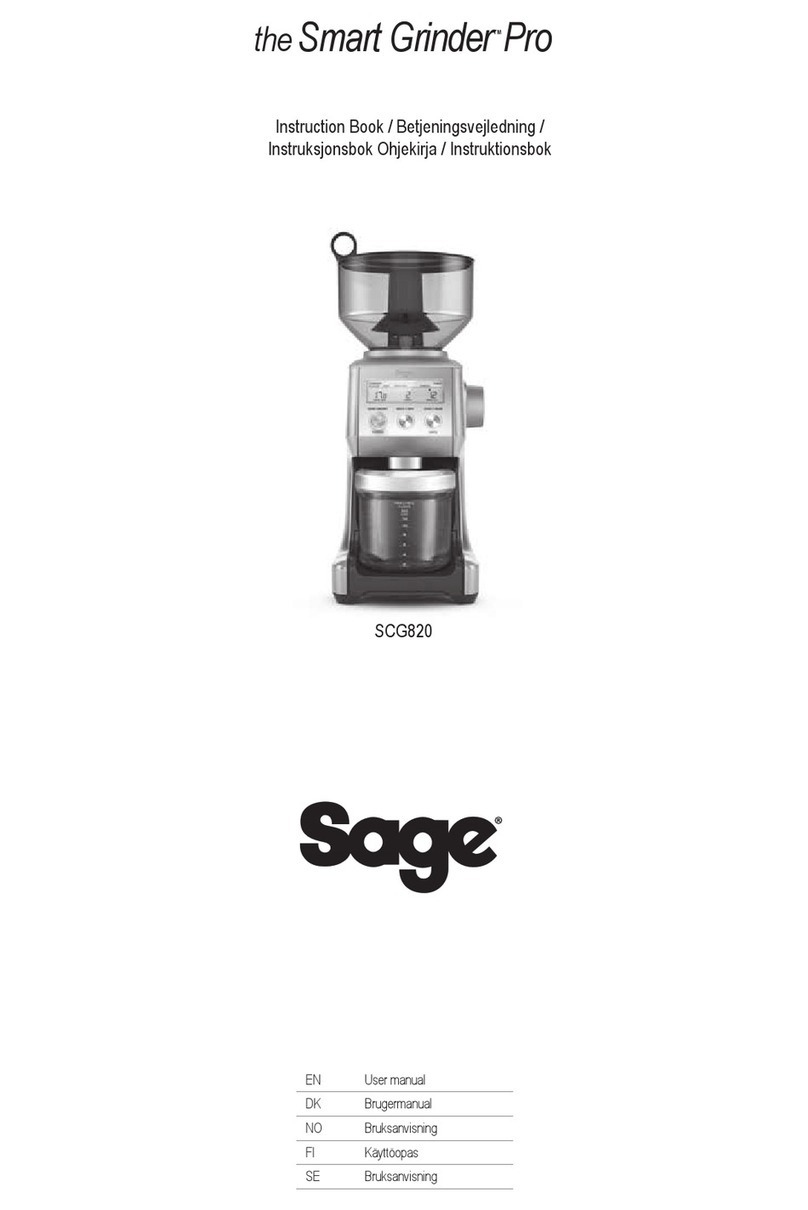 Sage Smart Grinder Pro SCG820 Instruction book
