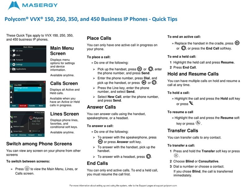 Masergy Polycom VVX 150 Quick tips