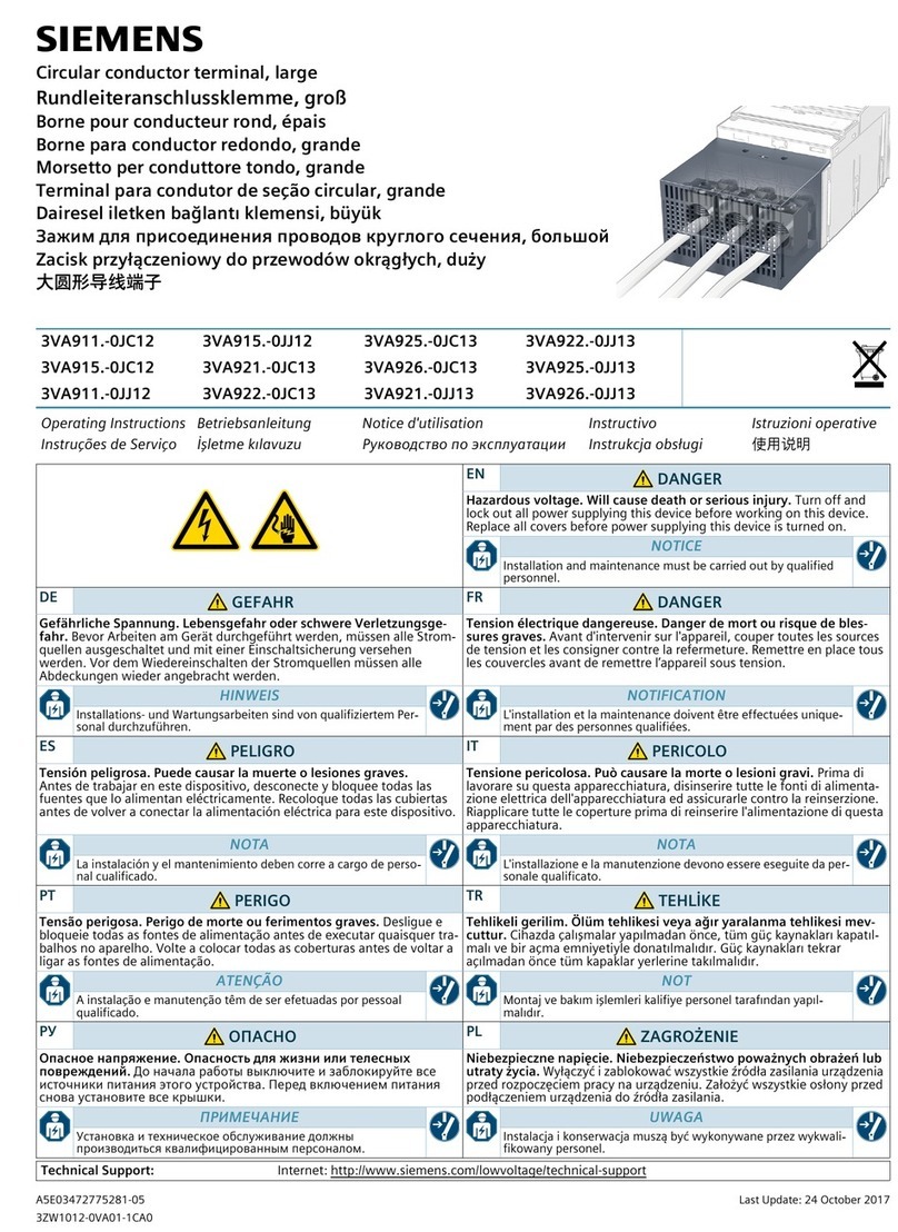 Siemens 3VA911.-0JC12 User manual