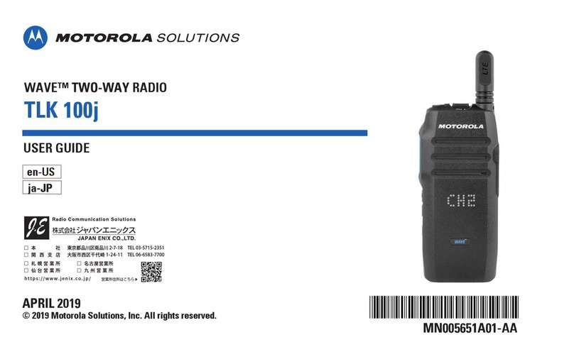 Motorola solutions TLK 100j User manual