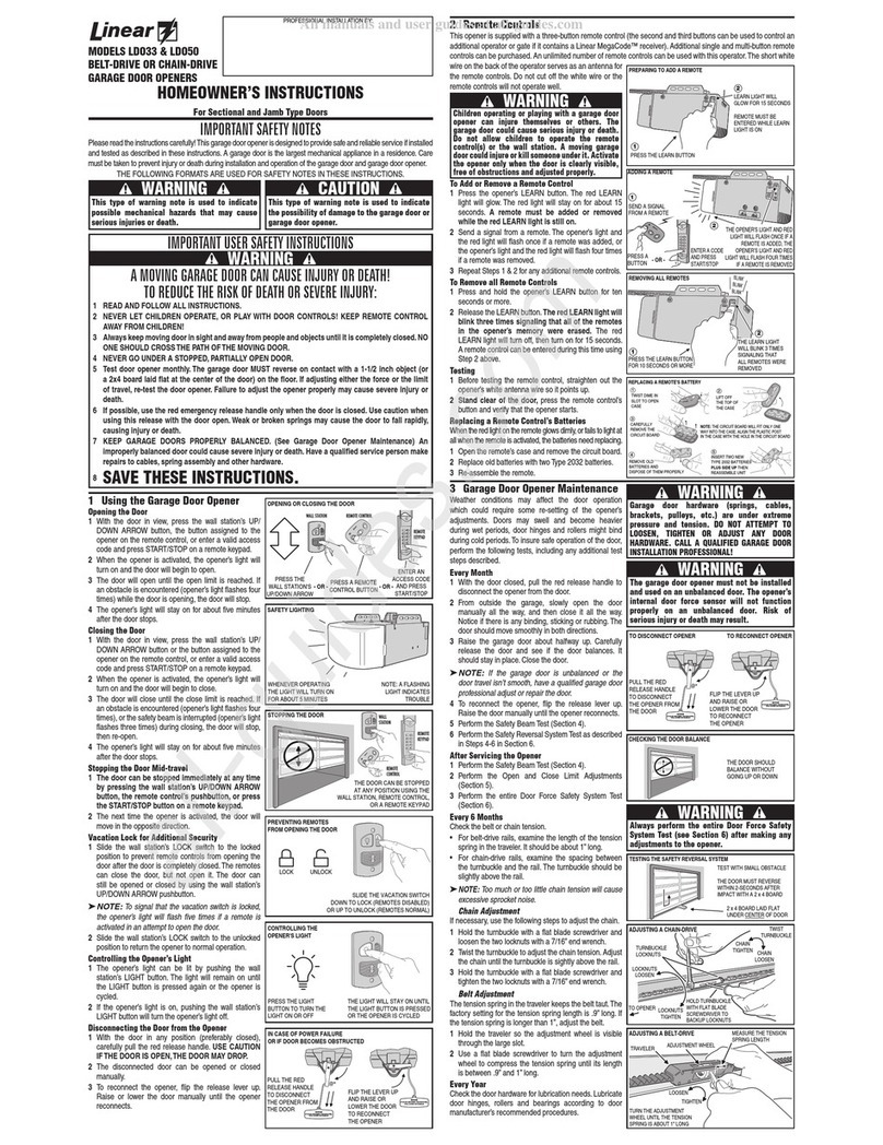 Linear LD050 User manual