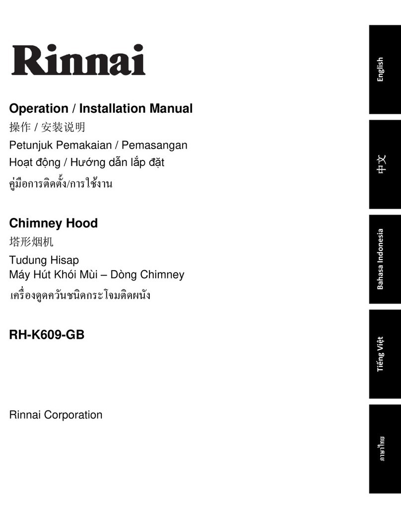 Rinnai RH-K609-GB Operation & installation manual