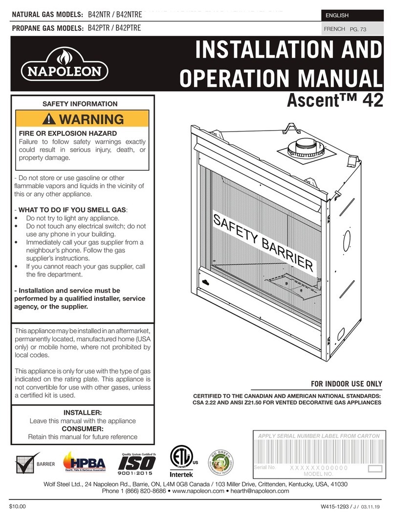 Napoleon Ascent 42 B42NTR User manual