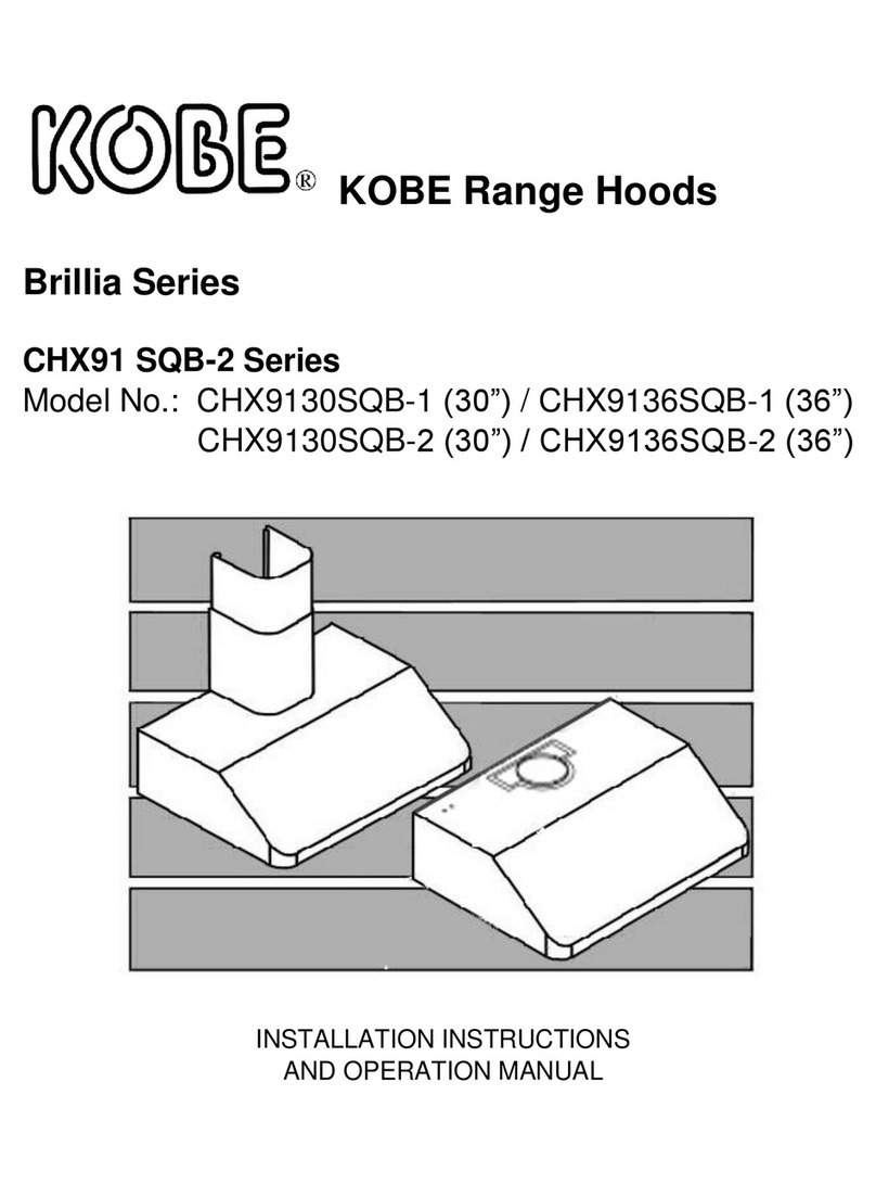 KOBE Brillia CHX9130SQB-2 Installation instructions and operation manual KOBE Brillia CHX9130SQB-2 Installation instructions and operation manual