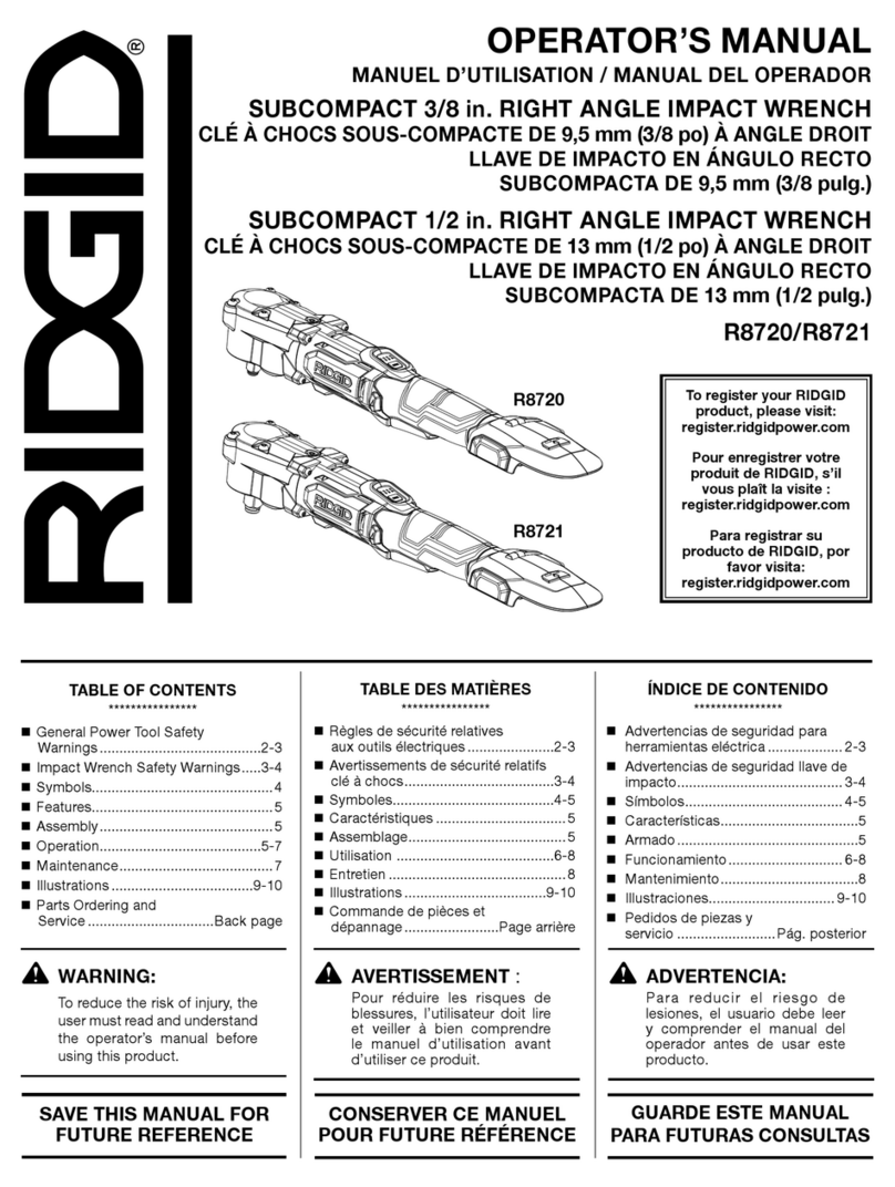 RIDGID R8720 Operator's manual