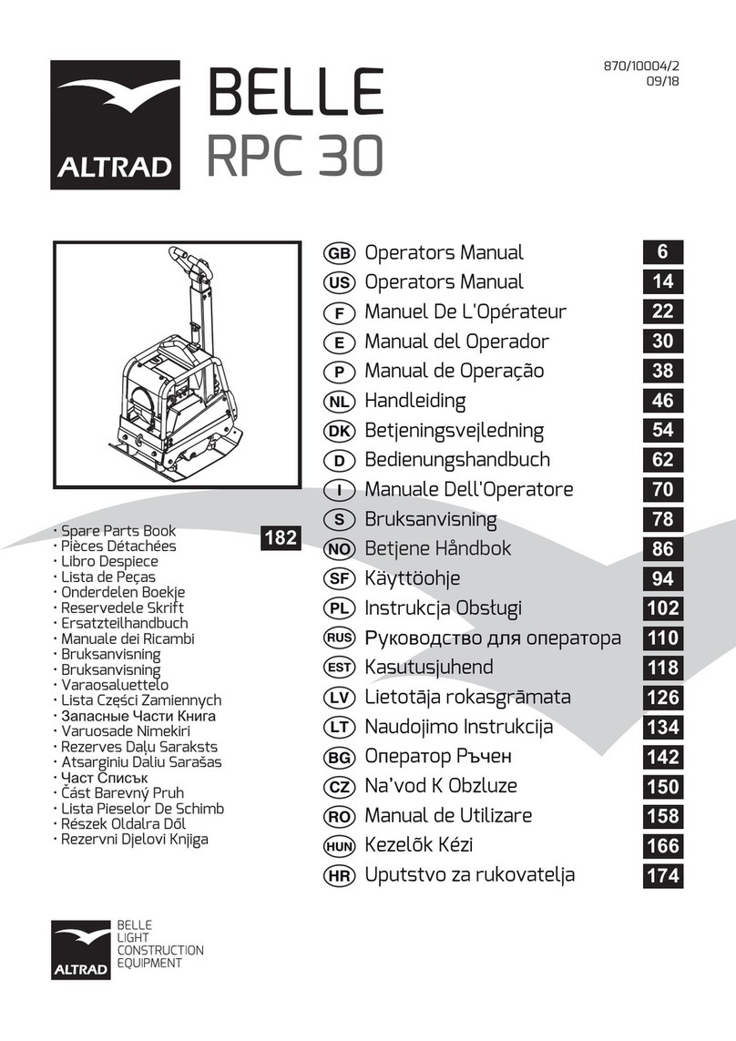 Altrad BELLE RPC 30 Operator's manual