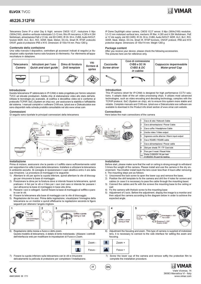 Vimar ELVOX TVCC 46226.312FM quick start guide
