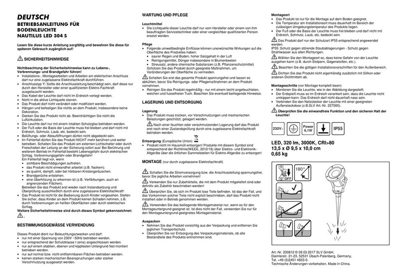 SLV NAUTILUS LED 304 S operating manual