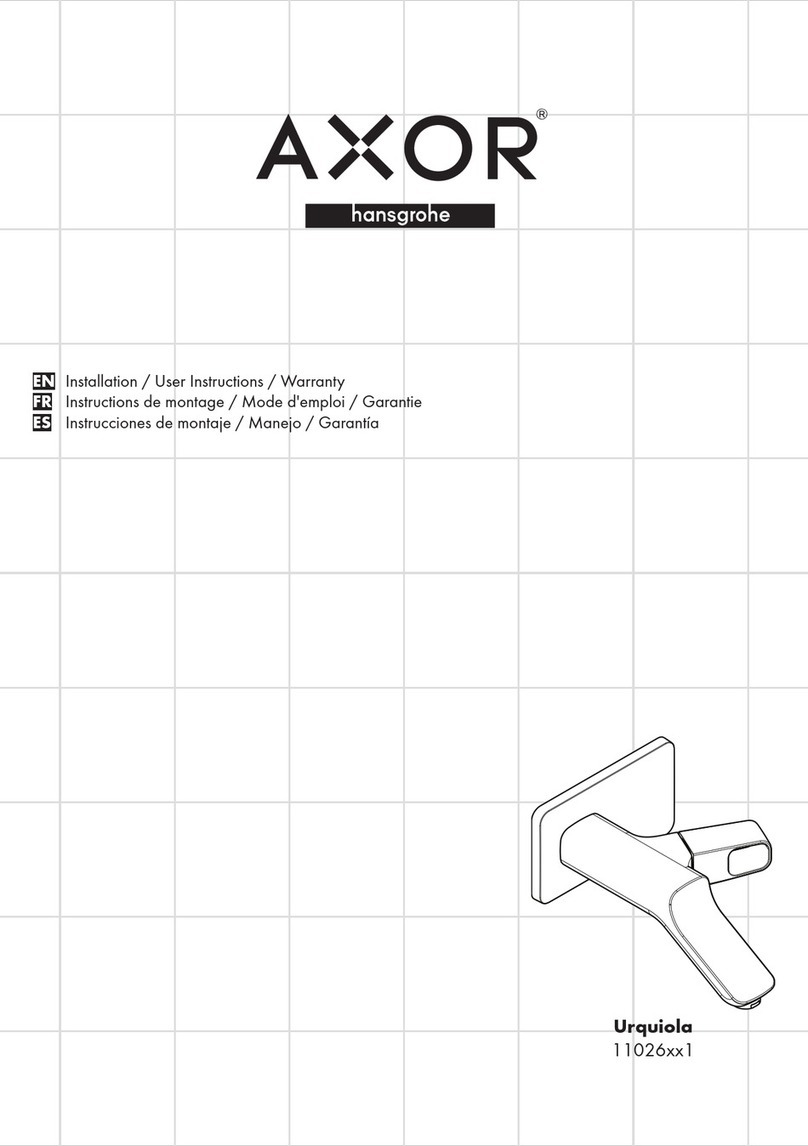 Hans Grohe Axor Urquiola 11026 1 Series Installation/User Instructions/Warranty Hans Grohe Axor Urquiola 11026 1 Series Installation/User Instructions/Warranty