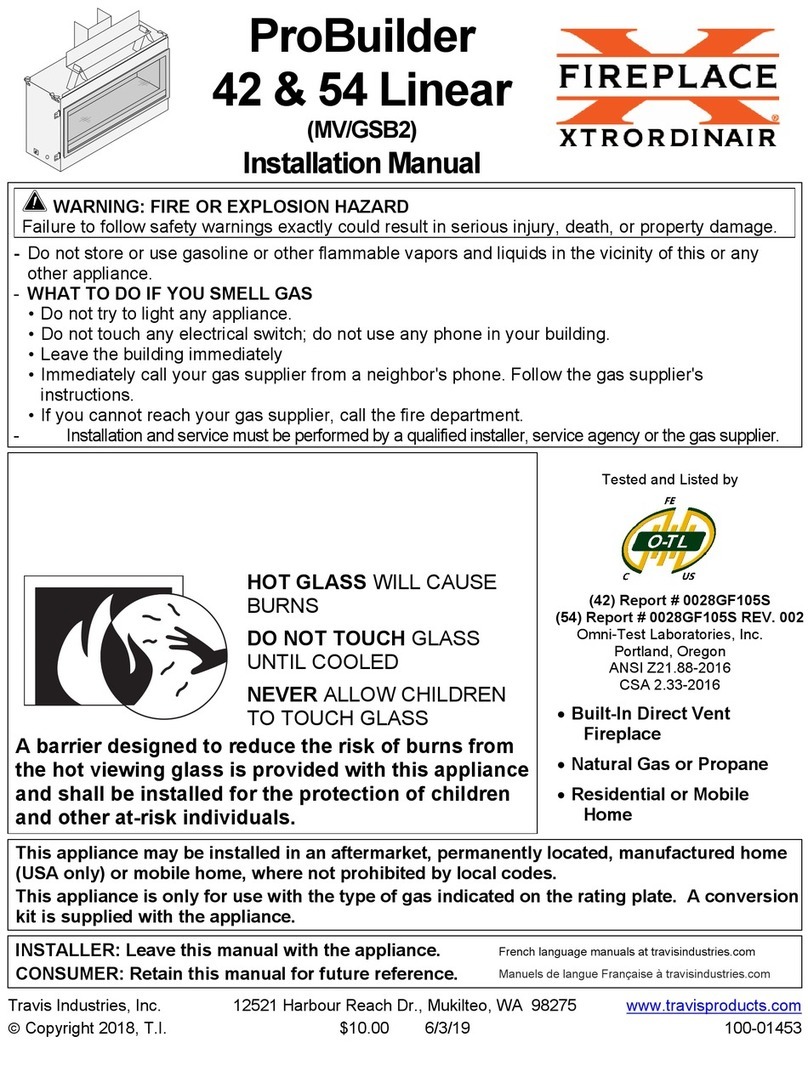 FireplaceXtrordinair ProBuilder 42 Linear instruction manual