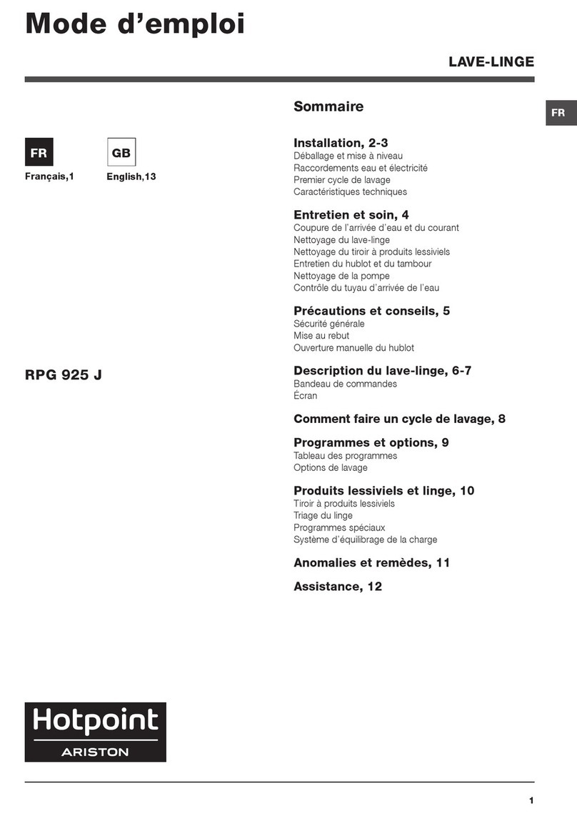 Hotpoint Ariston RPG 925 J User manual