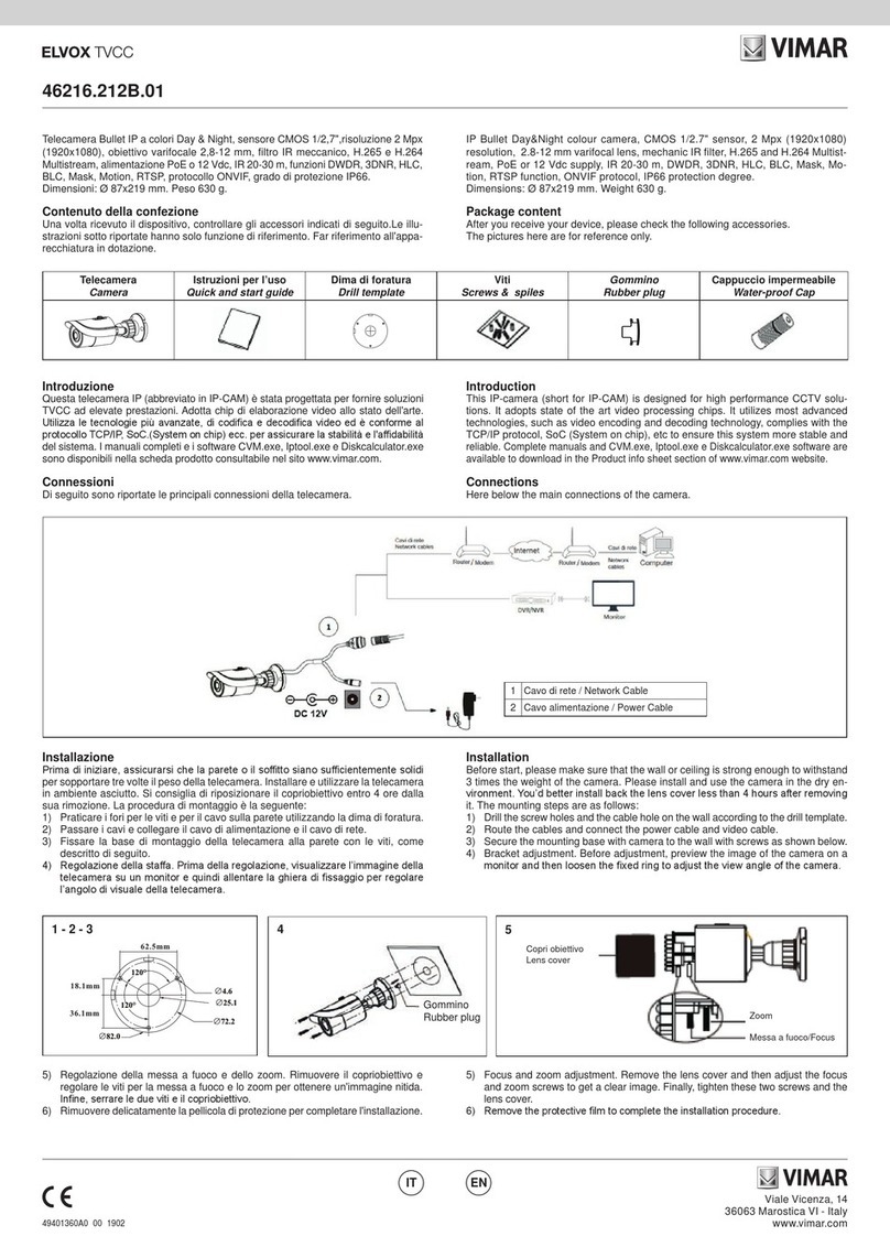 Vimar ELVOX TVCC 46216.212B.01 User manual
