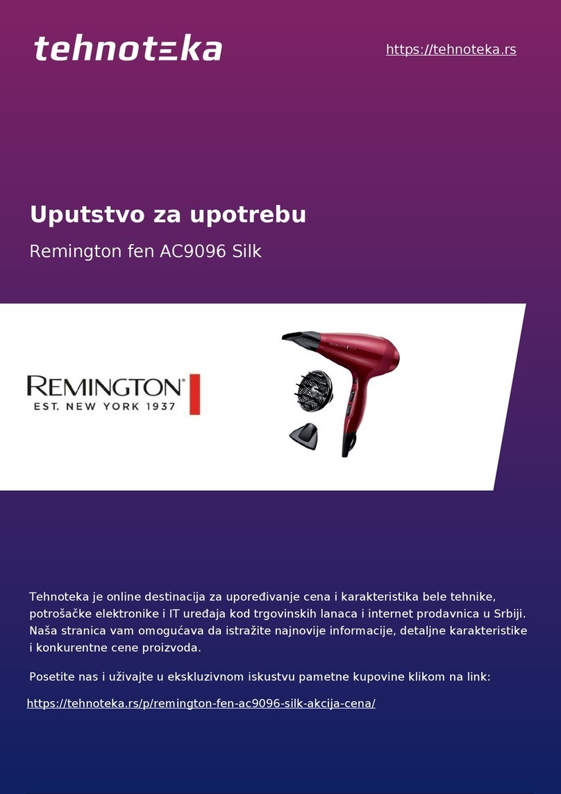 Remington silk dryer AC9096 manual
