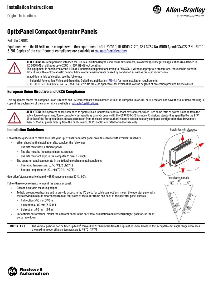 Rockwell Automation Allen-Bradley OptixPanel installation instructions Rockwell Automation Allen-Bradley OptixPanel installation instructions