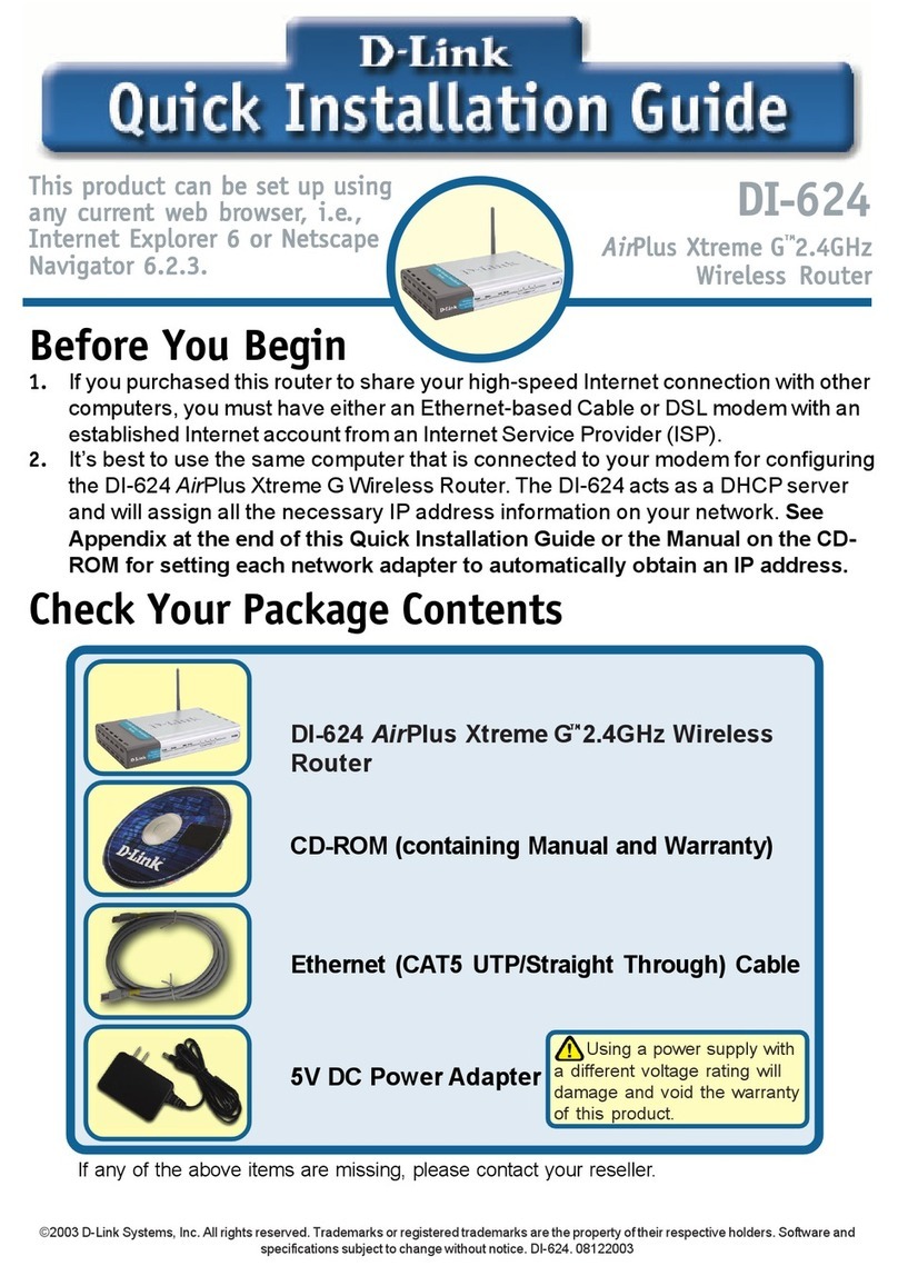 D-Link AirPlus Xtreme DI-624 User manual