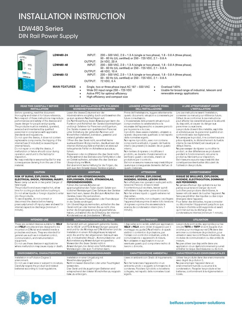 BEL LDW480 Series User manual