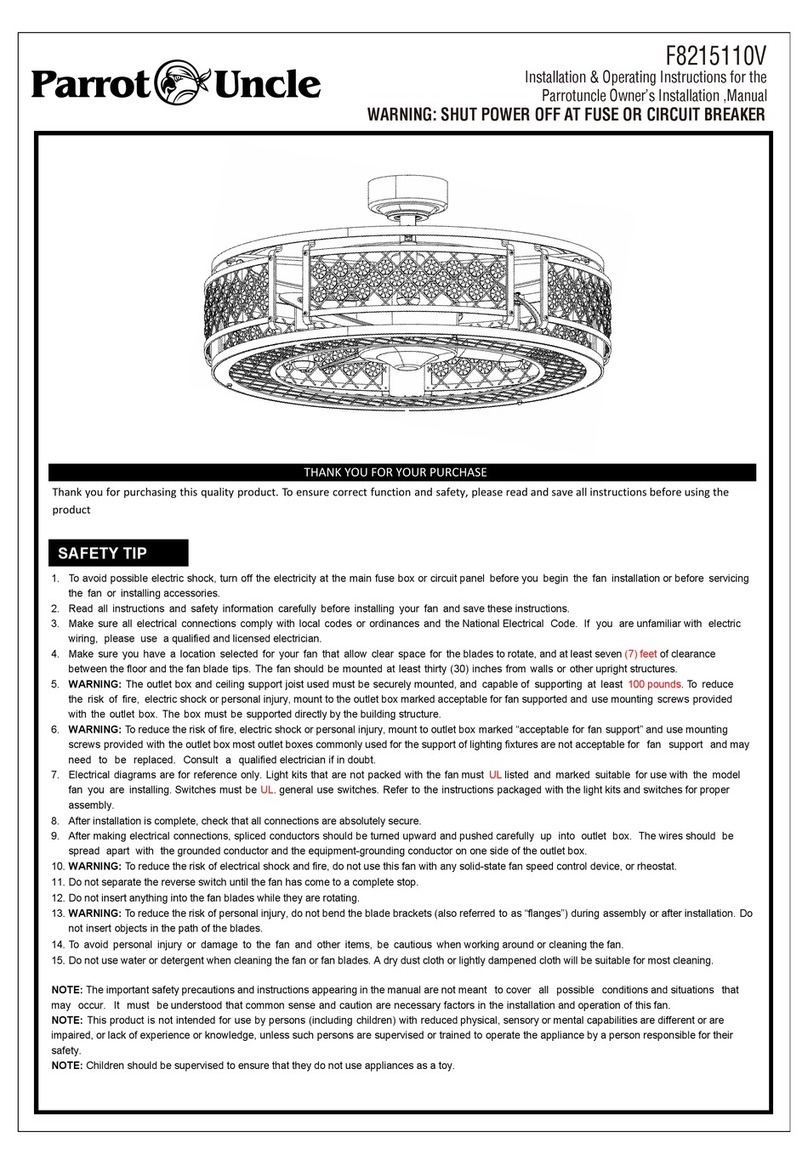 Parrot Uncle F8215110V Installation & operating instructions